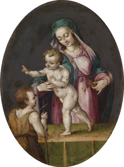 Madonna and Child with Saint John the Baptist by Unbekannt Unbekannt